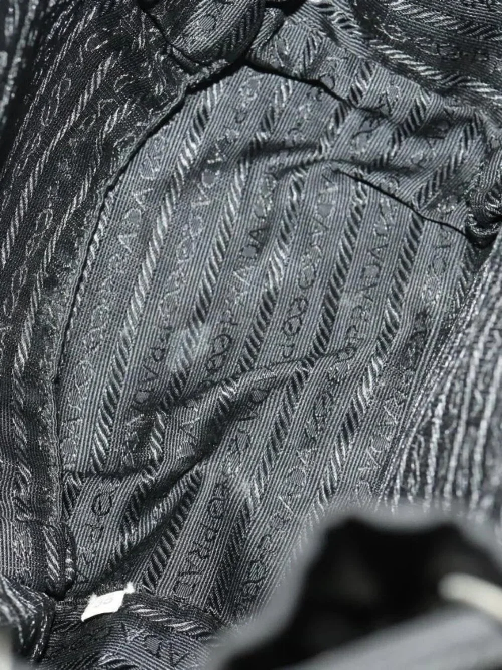 PRADA Backpack Nylon Black Silver Auth 183221